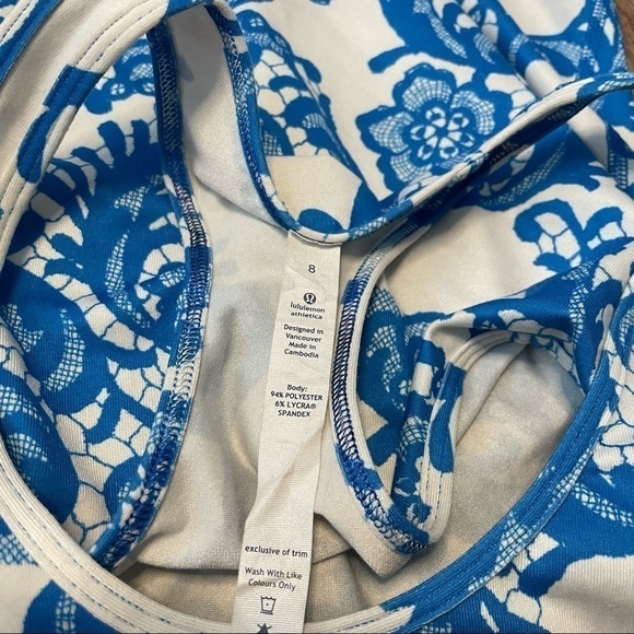 Lululemon Cool Racerback Laceoflage Beaming Blue Size 8 - Picture 4 of 5